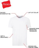 Hanes Men's Cotton, Moisture-Wicking Crew Tee Undershirts, Multi-Packs Available - Image 5